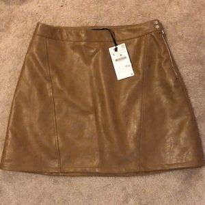 Zara Brown Leather Skirt